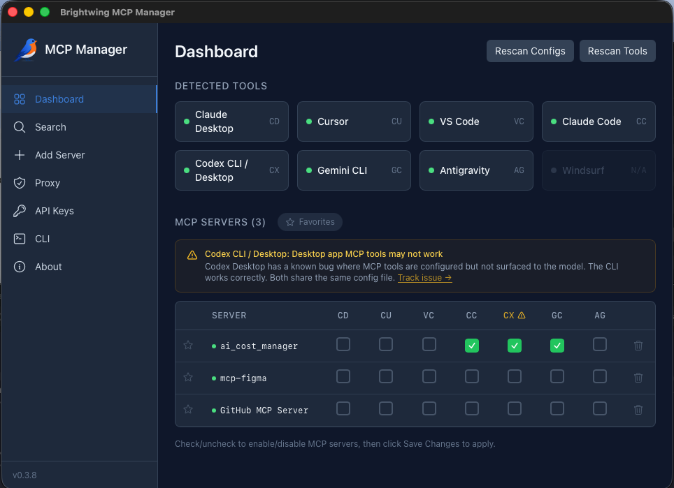 MCP Manager screenshot